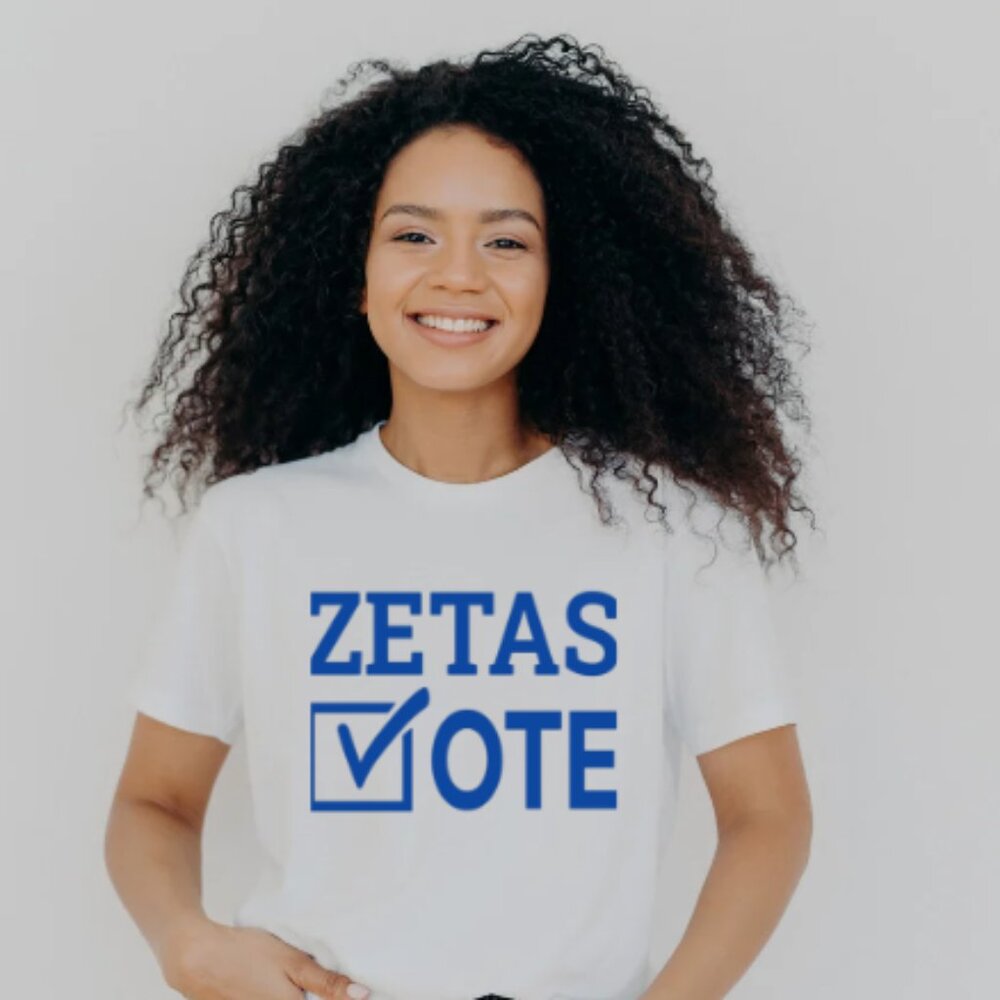 Divine Nine Sorority Get out the VOTE t-shirts.  In White/Soror Color